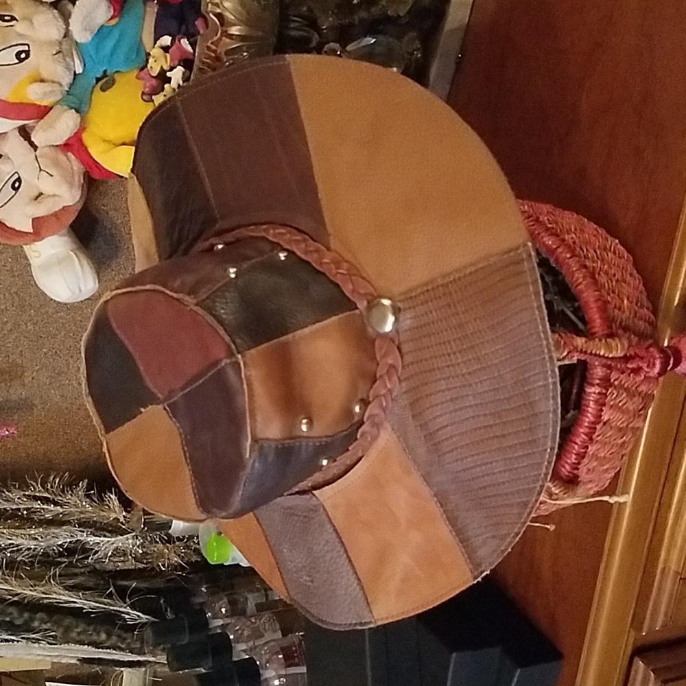 Leather, Patchwork Hat - image 1